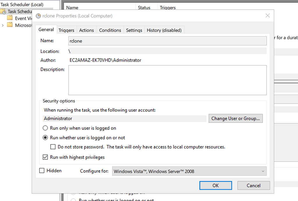 Rclone S3 mount not working on Windows EC2 machine startup Help and