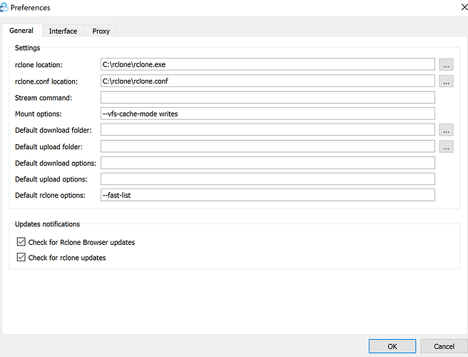 rclone preferences