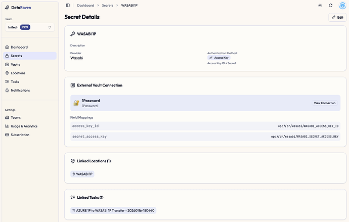 Secret Vault Reference