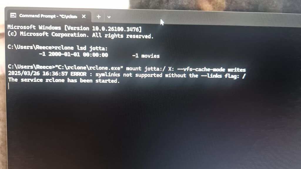 Issue mountng jotta to windows - Help and Support - rclone forum