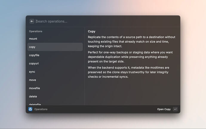 Run rclone commands in Raycast