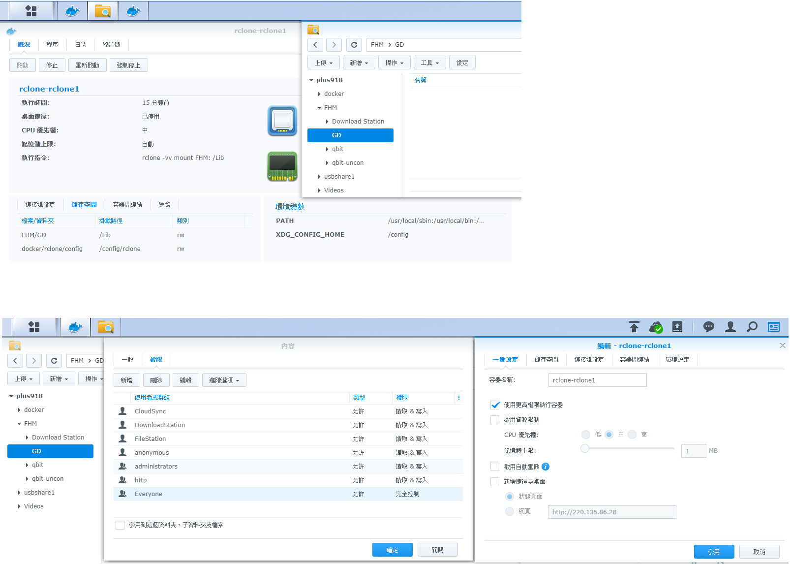 Solved How To Mount Google Drive On Synology Ds918 Via Docker Howto Guides Rclone Forum