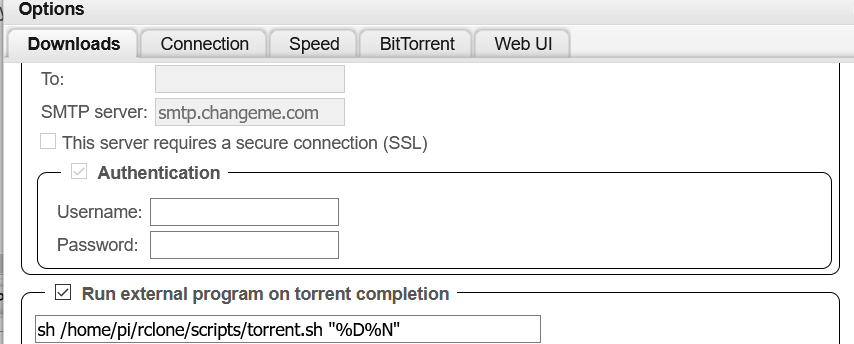 automate upload complete torrents in