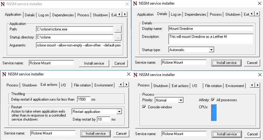 How To Propery Setup Rclone Mount On Windows Using Nssm As A Service Howto Guides Rclone Forum